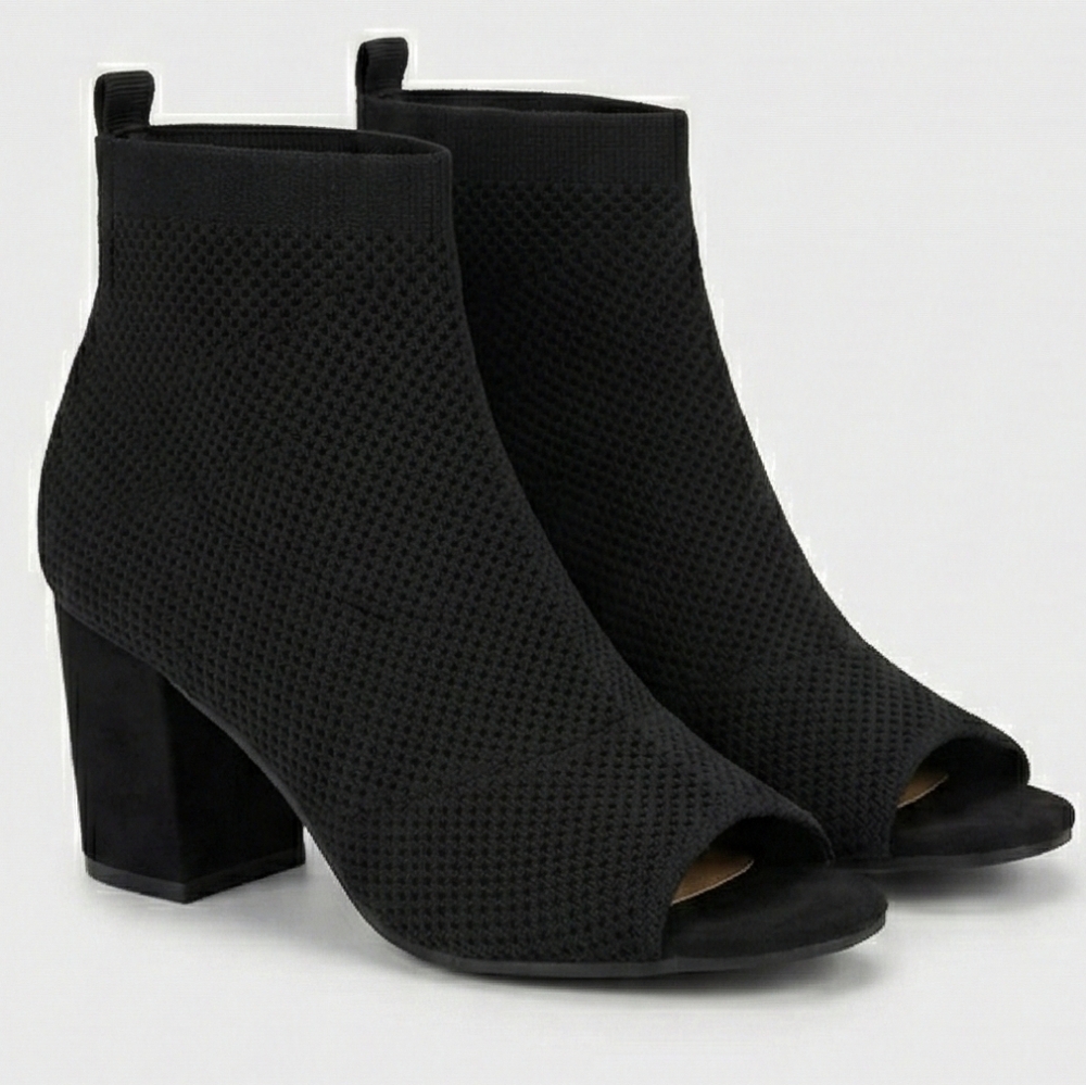 Seven Dials Black Ankle High Heeled Boots
